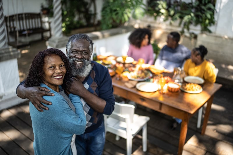 Portrait of senior couple at home