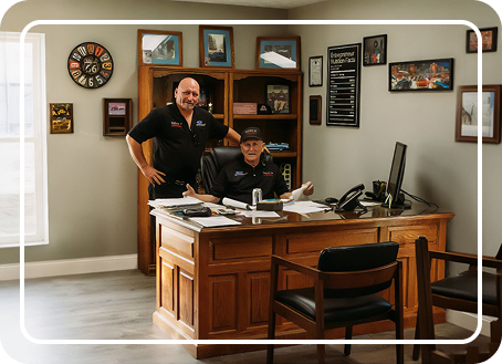 Genes owners sitting at desk