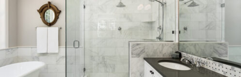 A beautiful master bathroom in Medina, OH