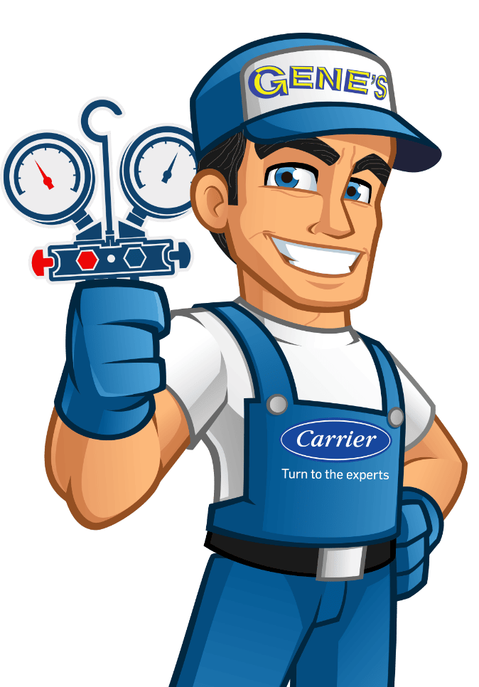 Gene’s Heating & Air Conditioning, Plumbing & Electrical services mascot.